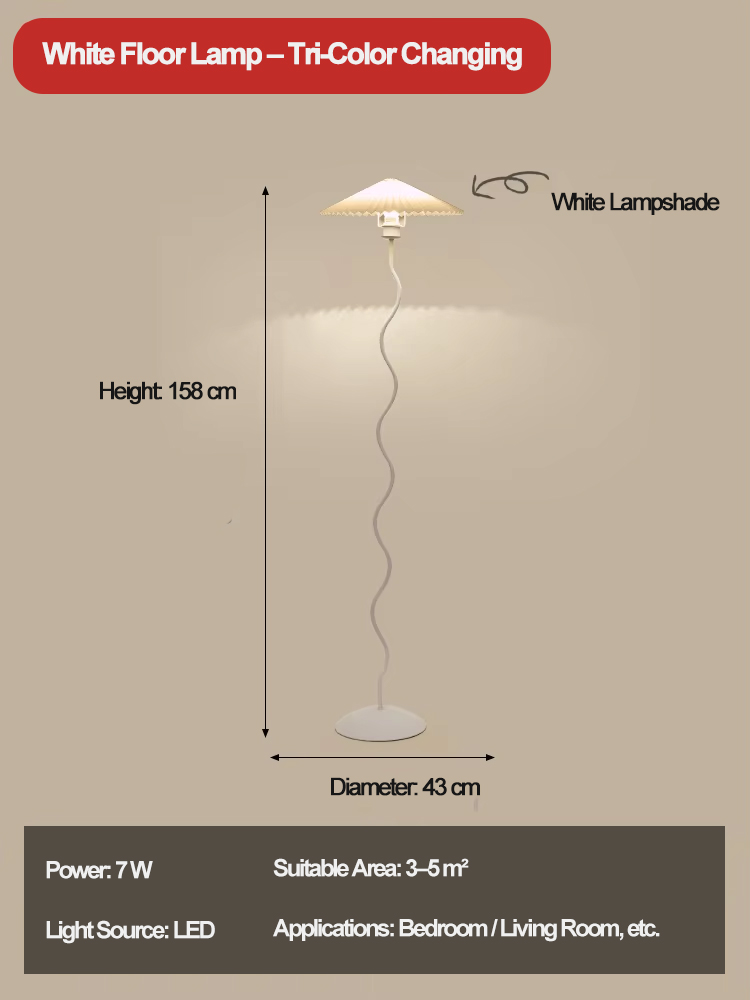 White floor lamp/43*158cm