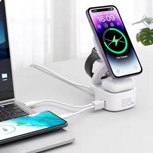 GaN折りたたみ高速充電65W充電ステーション5 in 1磁気ワイヤレス充電器USBタイプC出力複数デバイス用 - Product Image 1