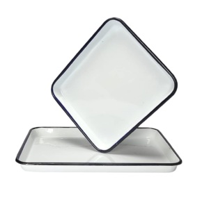 搪瓷托盘盘子装饰设计餐具米盘高品质餐厅和酒店 - Product Image 6