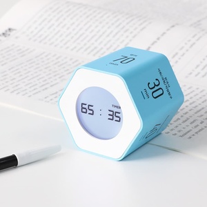 MOOAS Multi-Hexagon <strong>Clock</strong> Cube, Digital <strong>Clock</strong>, Pomodoro <strong>Timer</strong>, Backlit Display 12/24H <strong>Count</strong> up &amp; Countdown, Flip <strong>Timer</strong> - Product Image 2