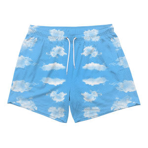 <strong>Custom</strong> Breathable Double Layer Mens Cropped Fit Mesh Shorts All-Over Solid Print Sublimation <strong>Elastic</strong> Waist 5 Inch Inseam <strong>String</strong> - Product Image 3