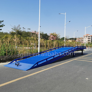 Para nivelador de contenedores carretilla elevadora móvil camión de descarga hidráulica rampa móvil para plataforma de muelle camiones de carga rampa móvil