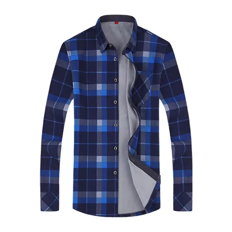 통기성 야외 패션 남성 플란넬 셔츠 남여 공용 버튼 업 체크 셔츠 도매 의류