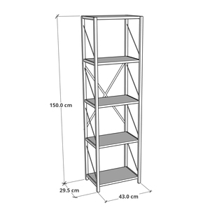 Yaratıcı tasarım 5 katmanlı dar kitaplık çevre dostu dayanıklı çok amaçlı kitaplık Modern tarzı dekoratif kitaplar gösteriliyor - Product Image 4