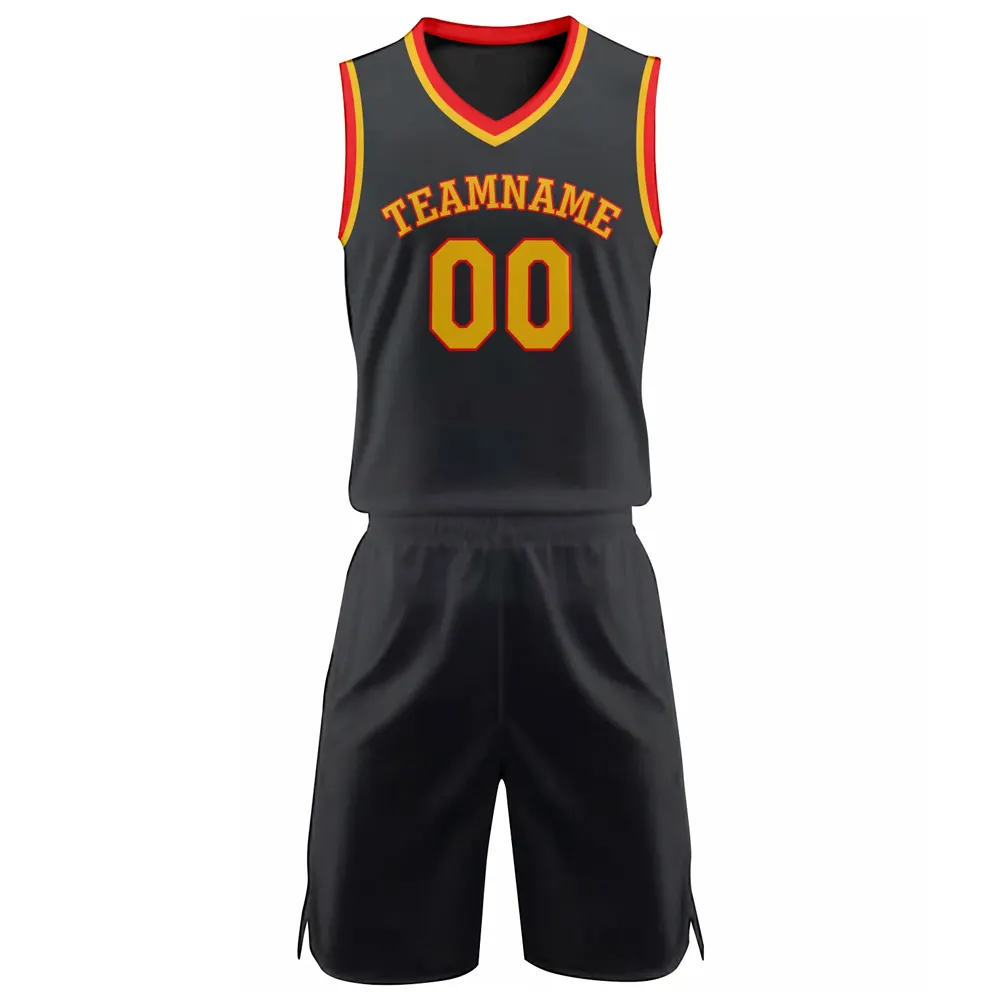 Nuevo diseño OEM personalizado hecho en fábrica uniformes de baloncesto para hombres 100% tela de poliéster personalizado uniforme de baloncesto