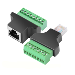 Red RJ45 Ethernet 8P8C macho a AV Adaptador de terminal de tornillo de 8 pines Convertidor Bloque Enchufe Red Ethernet Breakout Board - Product Image 6