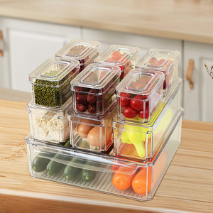 Organizador Apilable de Nevera con Tapa, Contenedor de Almacenamiento sin BPA para Alimentos, Frutas, Verduras, PP - Product Image 1