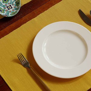 纯黄餐垫100% 棉多色设计桌垫廉价可持续高品质可重复使用现代时尚 - Product Image 1