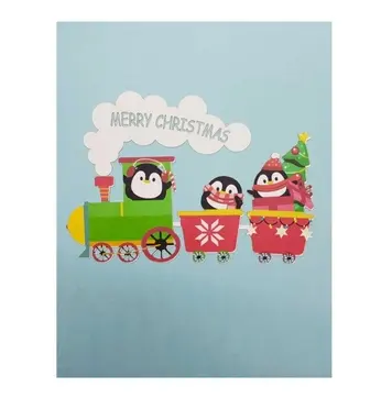 Trem de noel para natal, cartão de visita pop up, cartões 3d pop-up para natal, do vietnã