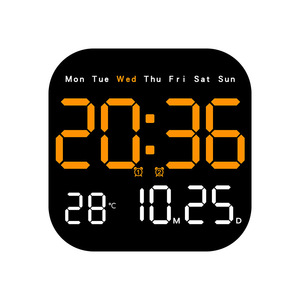 Desktop da parete di grandi dimensioni con Display della temperatura della data di settimana a LED orologio da parete digitale con funzione di conto alla rovescia - Product Image 6