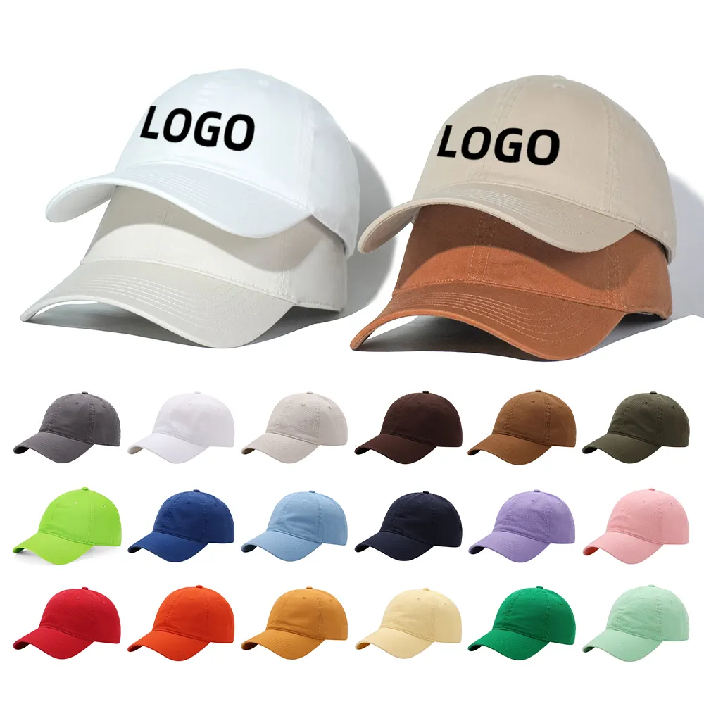 Topi bisbol kustom katun murni bordir 3D, topi bisbol uniseks pas dengan logo untuk pria dan wanita