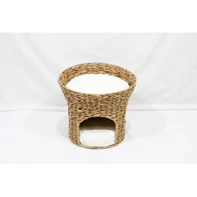 Fornitura di prodotti in Vietnam custom traspirante impermeabile per animali domestici case in stile VietNam per animali domestici mobili rotondi in rattan letto per animali domestici