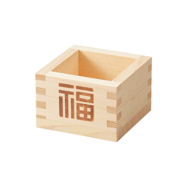 64008-34 Branded Hinoki Square Cup Fuku