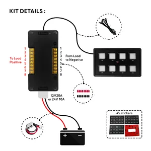 Nuovo prodotto 8 Gang Bluetooth Touch Switch pannello, scatola di controllo automatica dimmerabile per barca ATV Caravan Vehicle - Product Image 3
