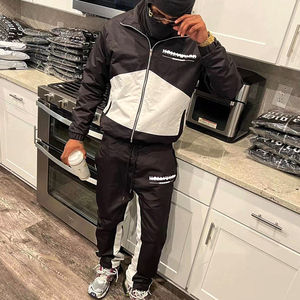 Özel süblimasyon Zip Up rüzgarlık ceket erkekler için Vintage 100% kırışık kabuk rüzgarlık naylon eşofman