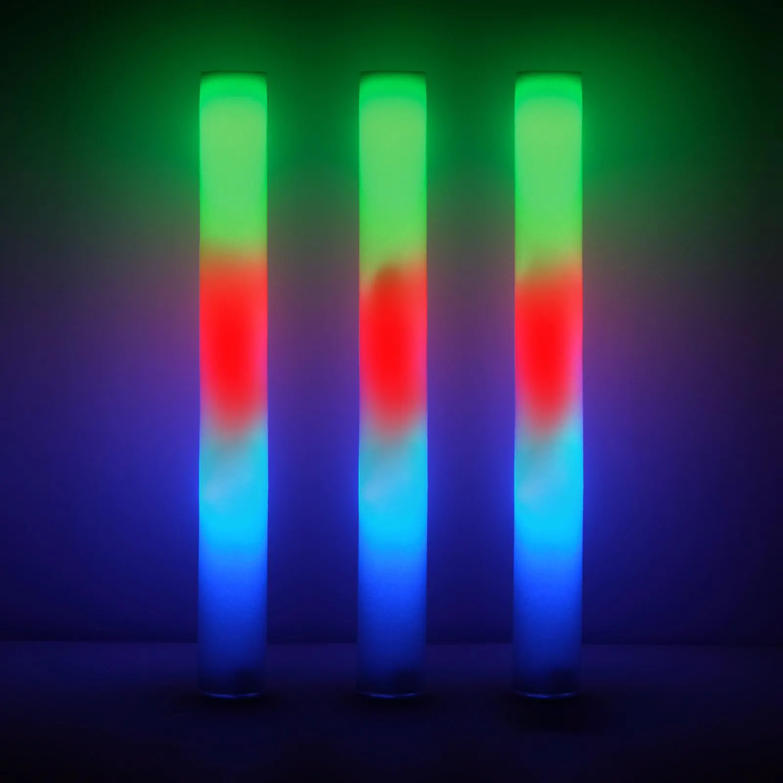 Light-Up LED Colorful Foam Sticks Esponja Glowsticks Batons Rally Rave Glow Wands Flashing Light Stick Party Supplies