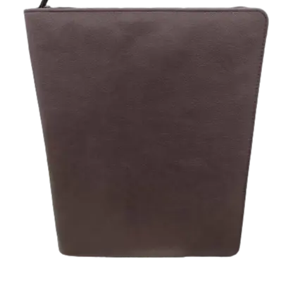New Arrival Professional Organizer Brown Genuine Leather Personalized Padfolio with A4 sized Paper Clip Document Folder Binder
