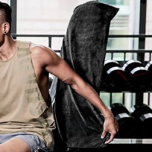 Toptan fiyata Logo ile % 100% pamuk kişiselleştirilmiş özel spor havlu düz renk spor havlu