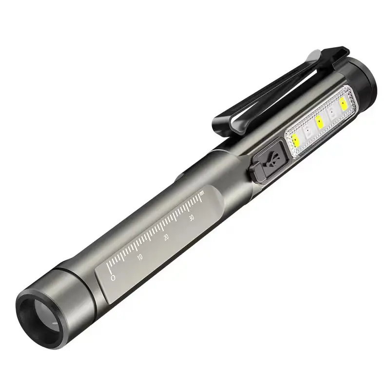 Dual Light Source Medical Pen Light Rechargeable Mini Flashlight with UV Purple Light