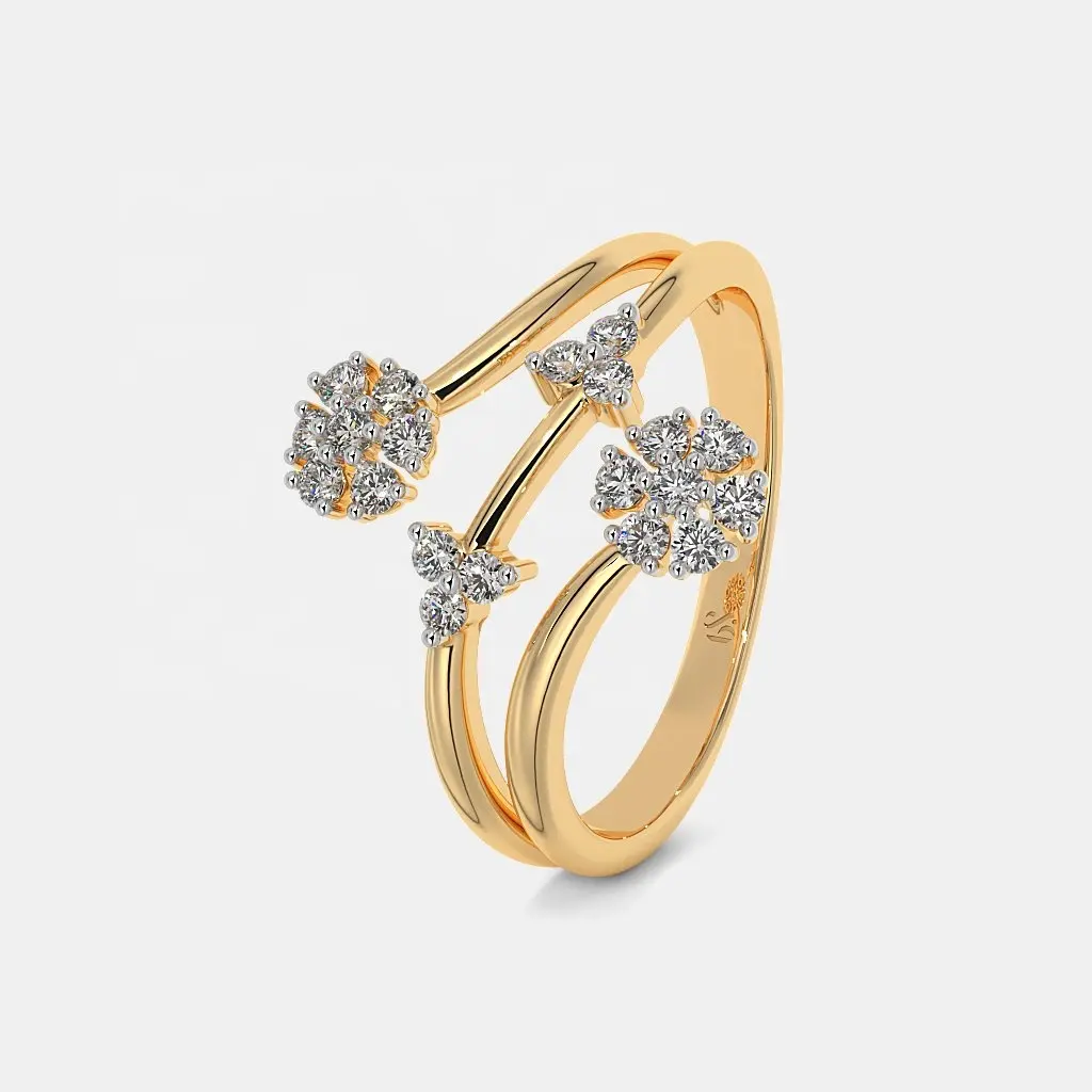 Anillo de diamante de compra exclusiva en oro amarillo de 18 quilates (3,06 gramos) con diamantes (0,2400 quilates) Anillos de joyería fina para hombres y mujeres