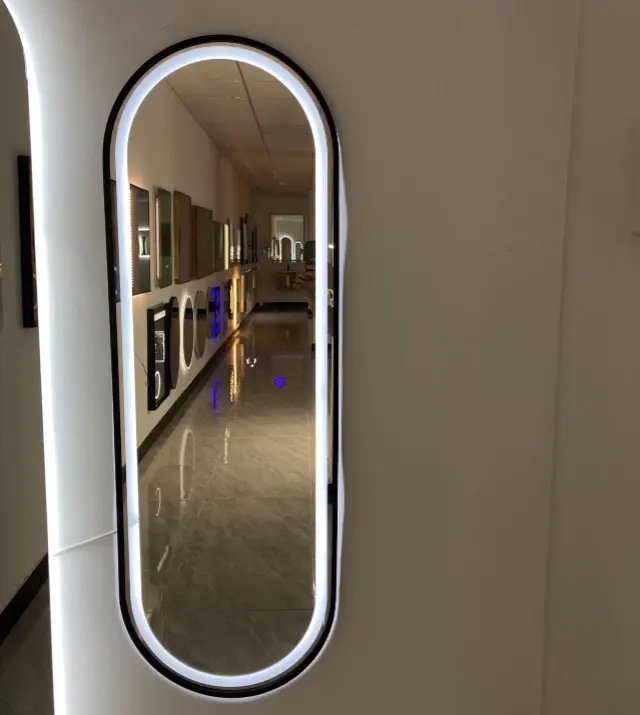 Novo item oval casa hotel enquadrado com luz led banheiro vanity espelhos