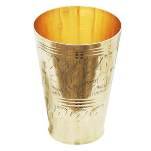 Drinking Glass Dinnerware Handmade Engraving <strong>Design</strong> <strong>Catering</strong> Best Golden Finishing Brass Metal Glass for Hotel Restaurant