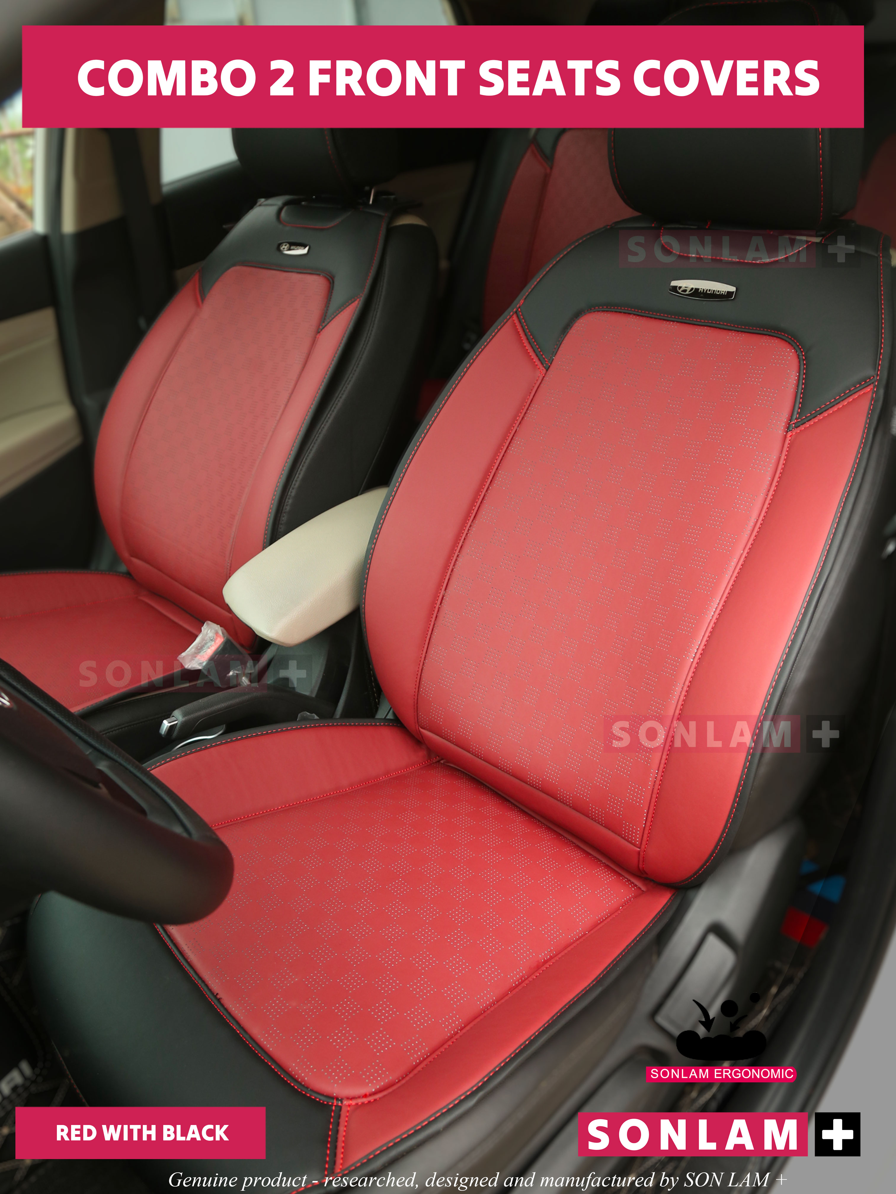 ชุดคลุมที่นั่งด้านหน้า2ชุด-สีแดงกับสีดำ