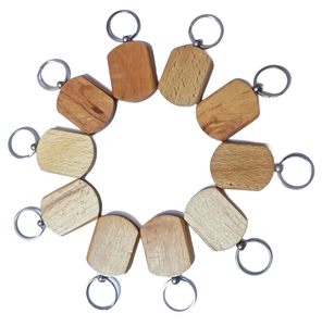 Llavero de madera número 5, llaveros de madera simples personalizados con forma de rectángulo, gancho para llave, etiqueta de llavero de Metal para regalo - Product Image 5