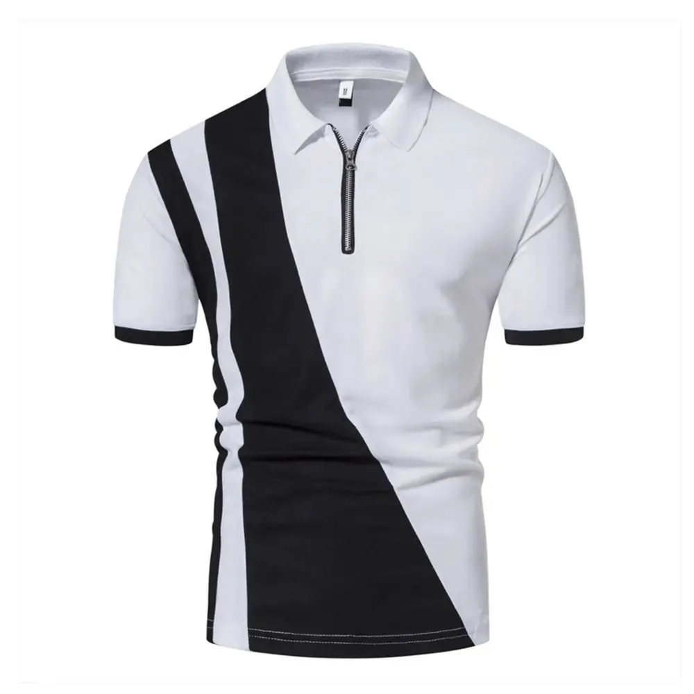 Haute qualité décontracté Animal Floral fermeture éclair hommes Polo Rugby tricoté couleur unie Golf Polo t-shirts respirant polos