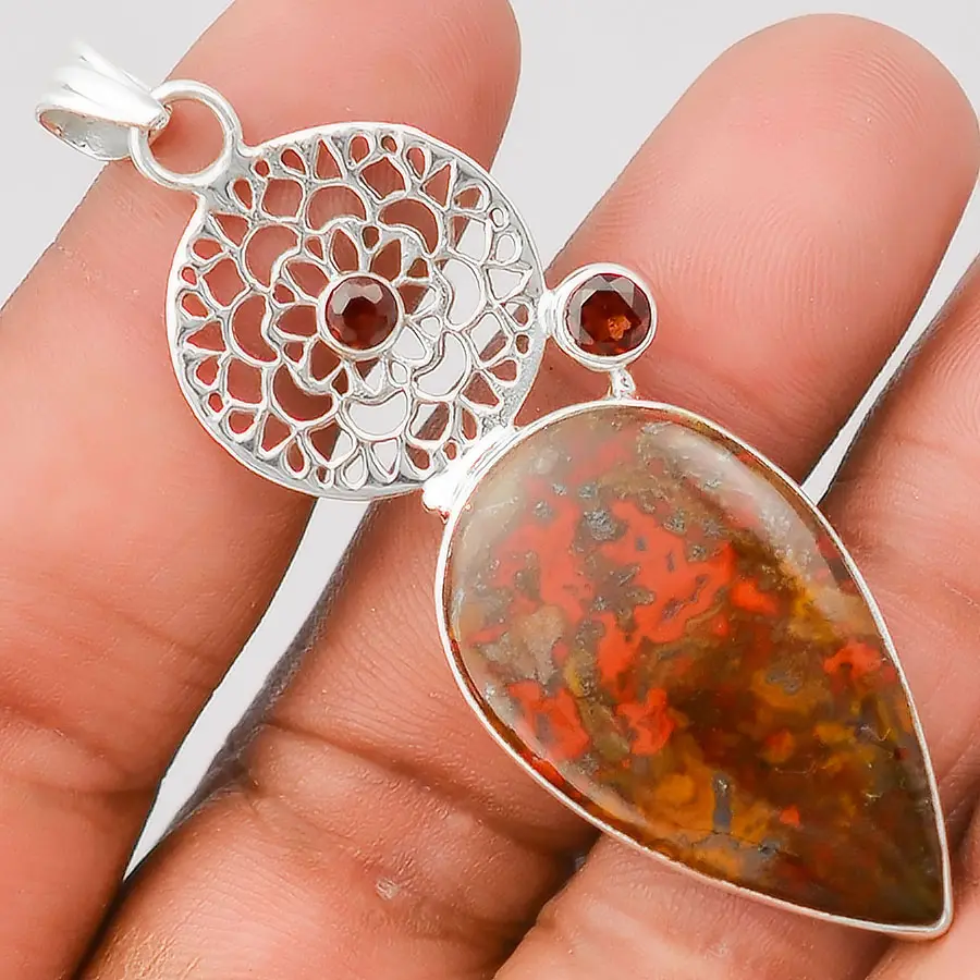 10g Rare Cady Mountain Agate 925 pendentif en argent Sterling bijoux SDP24825 P-1228 bijoux de créateur faits à la main pendentif en pierres précieuses rares