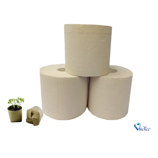 Saty Plus Green 100% Papel higiénico de bambú virgen Pulpa de madera Uso para papel higiénico de baño 12 rollos de Vietnam