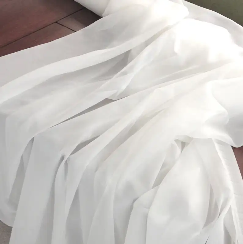 Tissu indien uni couleur blanche unie 100% coton Voile artisanat matériel d'habillage robe de luxe faisant du Textile de coton brut en gros