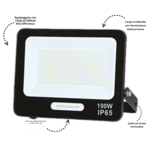 Optonic 100W IP65 projektör ledi SMD projektör ile 6000K siyah vücut ışıklı uyarı işareti paket 1 - Product Image 3