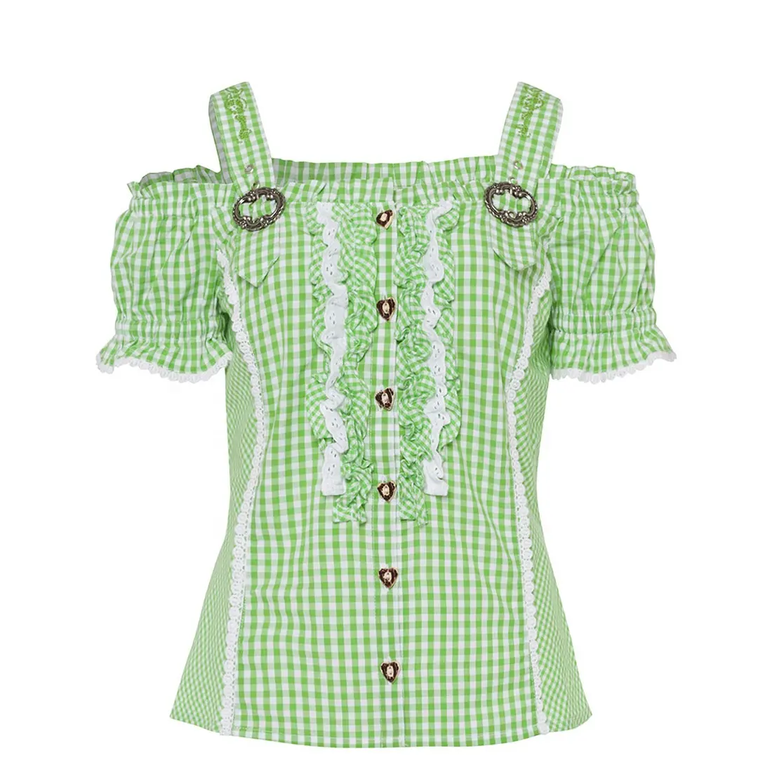 เสื้อเบลาส์ dirndl บาวาเรียแท้สำหรับ dirndl แต่งระบาย Oktoberfest dirndl