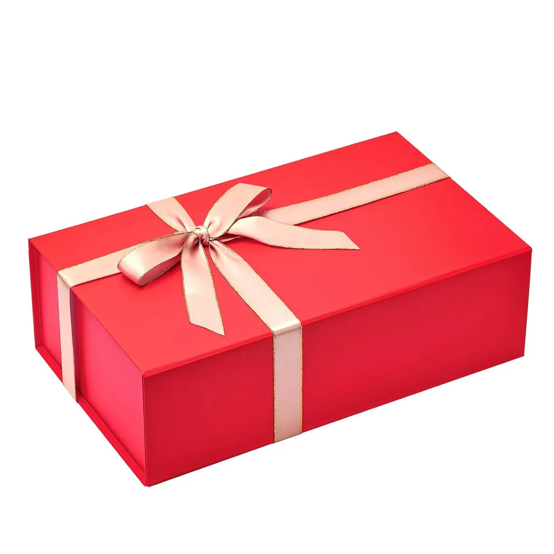 Cajas de regalo grandes de Navidad Caja de regalo roja de lujo Cajas de regalo de almacenamiento con tapa magnética fuerte para regalos Contiene tarjeta, cinta