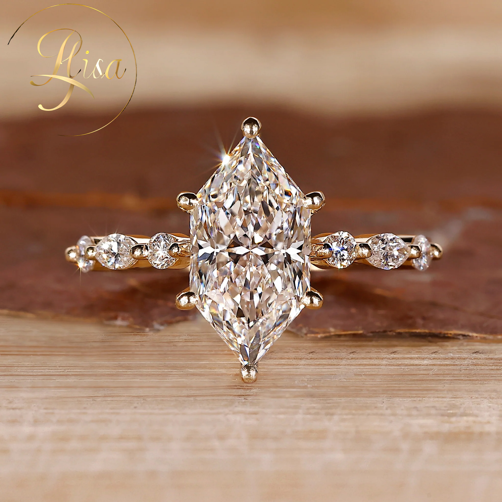 Marquise Side Stones Ring