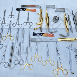 Tebbetts Breast Surgery Instrument Set of 38 PCS Packed in Stainless Box Gold Plated Handles - Product Image 3