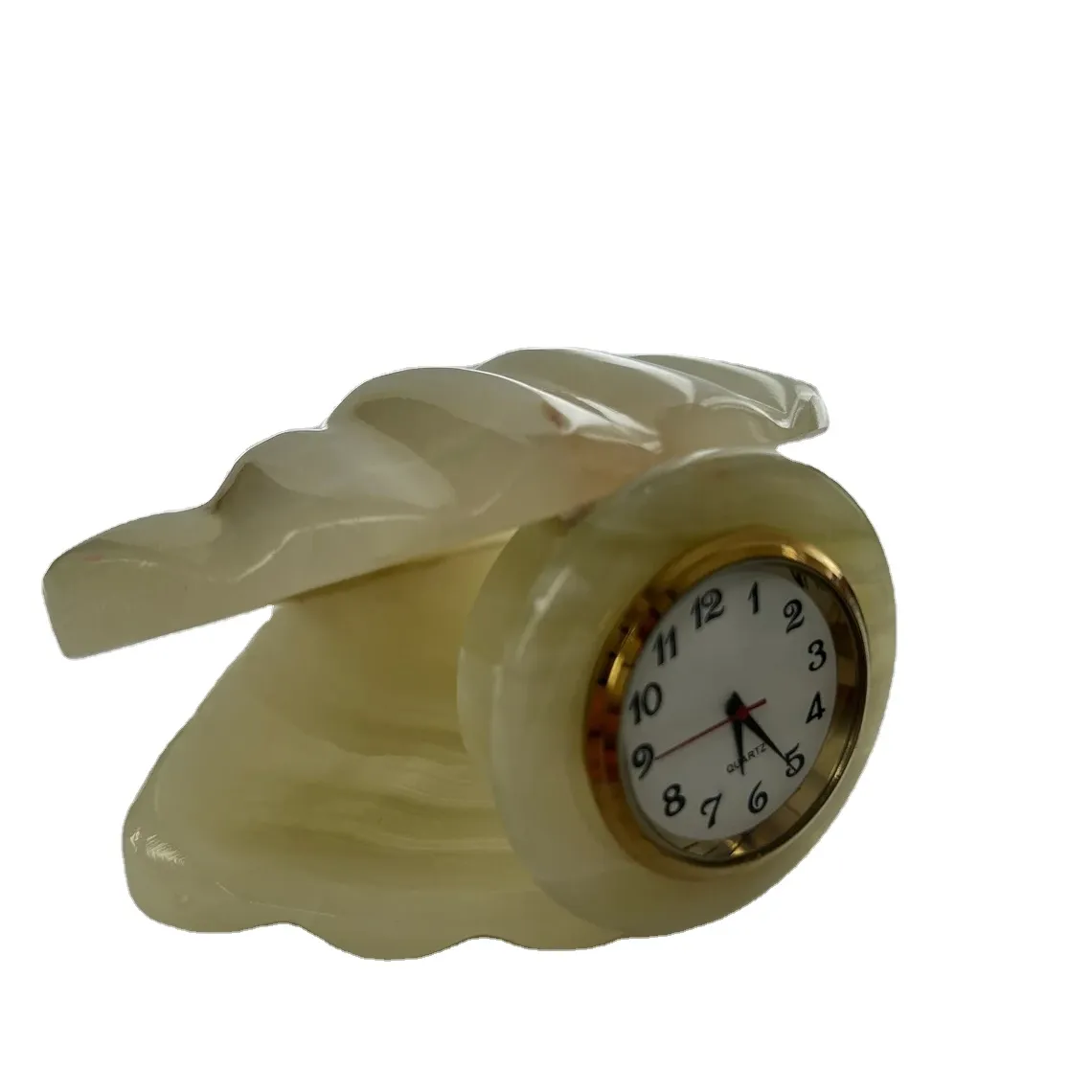 Horloges de bureau en marbre, horloge en marbre onyx faite à la main, horloge à quartz en marbre Onyx vintage