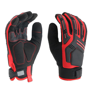 Hi-Visibility Impact Mechanics <strong>Gloves</strong> 2-Way Stretch G-Shaped Back Palm Padding Abrasion Anti-Cut Resistant Anti-Slip TPR