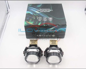 AILECAR3.0インチスモールサン12VハイパワープロジェクターバイLEDプロジェクターゴールデンデザインカーヘッドライトプロジェクター - Product Image 1