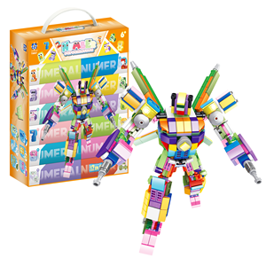 ナンバーロバート12ユニークなモジュラー変形ロボットフィギュア収集可能なビルディングブロックおもちゃを組み合わせてより大きなフィギュアを作成 - Product Image 2