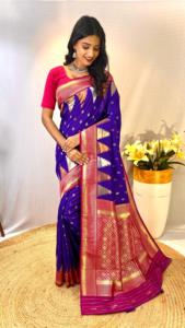 <strong>Designer</strong> Kanchipuram Sarees with a Temple Weaving Border by Tasarika - Product Image 2