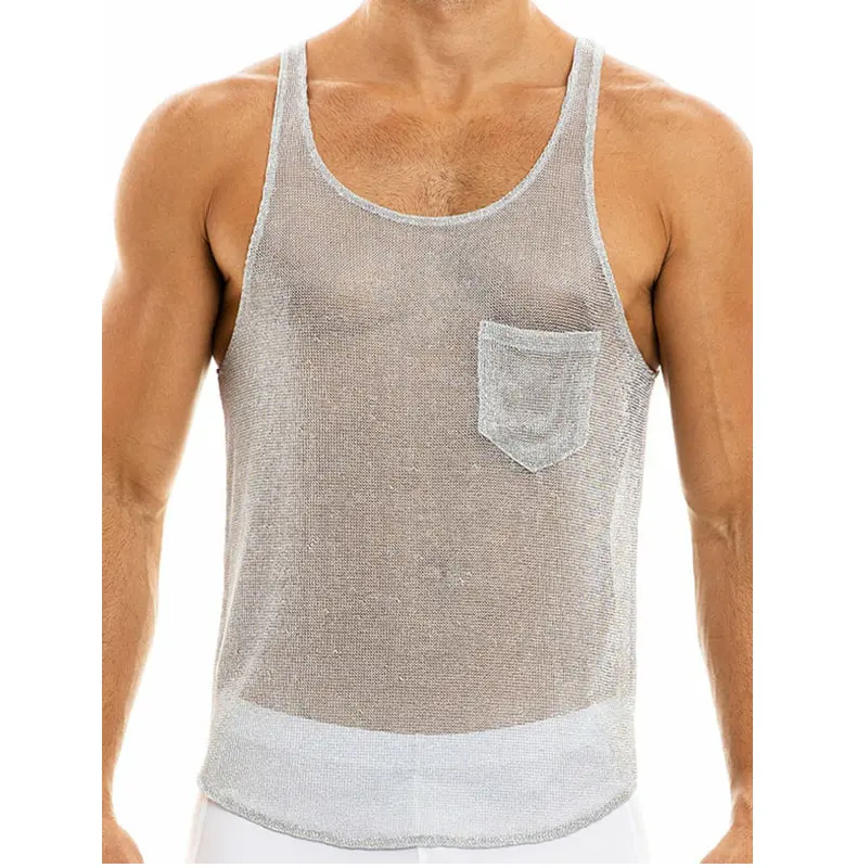 Vente en gros de débardeur de gym débardeur unique à la mode pour hommes avec panneau en maille respirante vêtements de sport de fitness