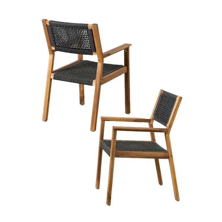 Rattan Dining Chairs Supplier Direct Sale Using As Rattan Acacia Wood ODM Service Made In Vietnam Manufacturer
