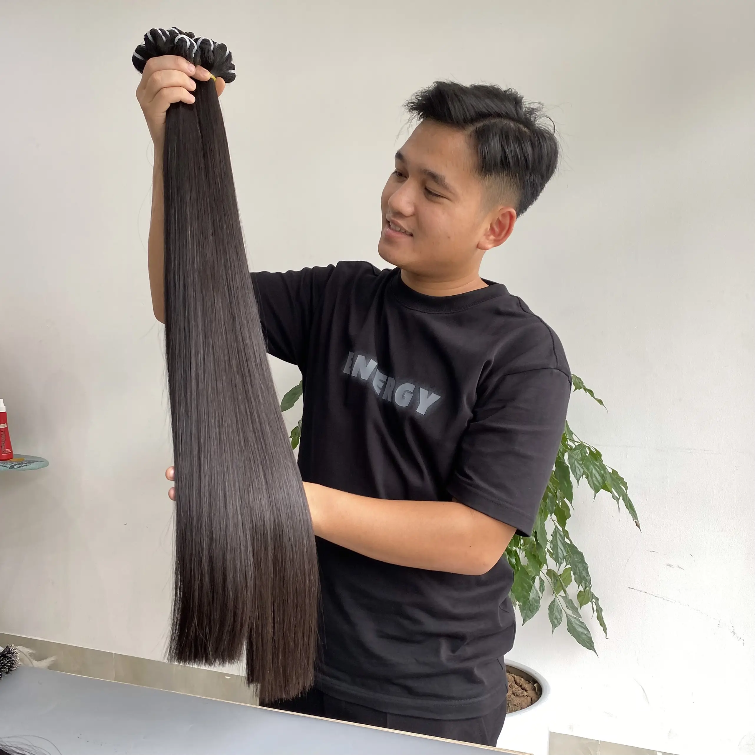 Glanzende Zwarte Inslag Hair Extensions Super Gezond En Glad Van Vietnamese Groothandel Hair Extensions Verkoper