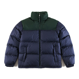 Wholesale Men Outdoor Puffer jaquetas split cores tingidas Winter Bubble Puffer jaquetas painel personalizado premium pocket <span class=keywords><strong>patch</strong></span> zipper up