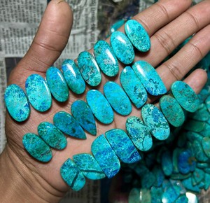 Yüksek kaliteli Shattuckite Cabochon çiftleri toplu toptan en iyi fiyat için güzel doğal gevşek taşlar takı malzeme - Product Image 1
