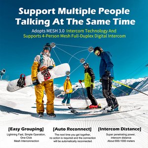 EJEAS S2 Full-duplex 1000M citofono Bluetooth sistema di comunicazione Wireless BT Headphpne ski citofono - Product Image 5