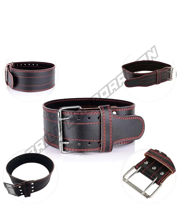 Ceinture en cuir d'haltérophilie à double broche nouveau design ceintures de puissance Custom Gym Training Power lifting back support designs imprimés