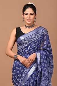 El dokuması eko-bilinçli bluz ile kadın % 100% pamuk Saree yetişkinler için geleneksel etnik tarzı düşük fiyat hint Sari 2025 - Product Image 3